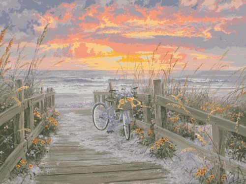 Ledgebay Malen nach Zahlen Erwachsene Anfänger bis Fortgeschrittene Zahlenset mit Acrylfarbe und Staffelei Malen nach Zahlen Erwachsene (Morgenausritt 40x50cm Ungerahmt) von Ledgebay