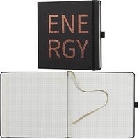 Lediberg Notizbuch ENERGY quadratisch kariert, schwarz Hardcover 240 Seiten von Lediberg