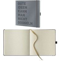 Lediberg Notizbuch gute Ideen quadratisch kariert, silbergrau Hardcover 240 Seiten von Lediberg