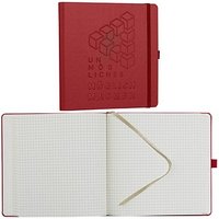 Lediberg Notizbuch unmögliches möglich machen quadratisch kariert, rot Hardcover 240 Seiten von Lediberg