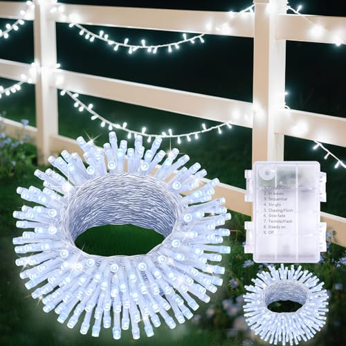Ledido 2 Stück 100 LED Lichterketten für Außen & Innen,10M Lichterkette Batterie,8 Modi, Funkelnde Lichterketten,Batteriebetrieben für Geburtstag Klassenzimmer Baum Party Hochzeit Weihnachtsdekor Ledido 2 Stück 100 LED Lichterketten für Außen & Innen,10M Lichterkette Batterie,8 Modi, Funkelnde Lichterketten,Batteriebetrieben für Geburtstag Klassenzimmer Baum Party Hochzeit Weihnachtsdekor von Ledido