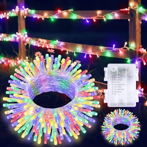 Ledido 2 Stück Lichterkette Batterie, 10M 100 LED Lichterketten,8 Modi Batteriebetrieben Lichterkette Innen & Außen Geburtstag Klassenzimmer Baum Party Hochzeit Weihnachtsdekor,Mehrfarbige Ledido 2 Stück Lichterkette Batterie, 10M 100 LED Lichterketten,8 Modi Batteriebetrieben Lichterkette Innen & Außen Geburtstag Klassenzimmer Baum Party Hochzeit Weihnachtsdekor,Mehrfarbige von Ledido