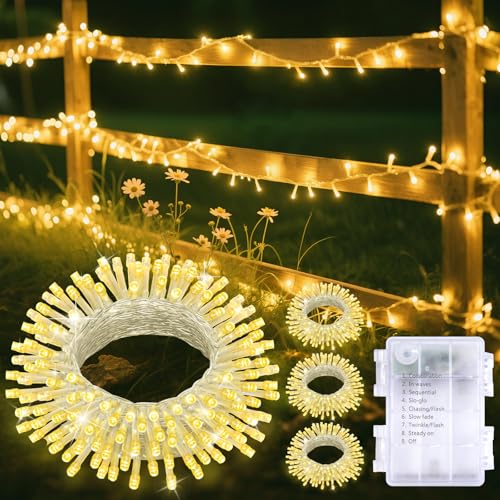 Ledido 4 Stück Lichterketten für Außen & Innen,5M 50 LED Lichterkette Batterie,8 Modi, Funkelnde Lichterketten,Batteriebetrieben für Geburtstag Klassenzimmer Baum Party Hochzeit Weihnachtsdekor Ledido 4 Stück Lichterketten für Außen & Innen,5M 50 LED Lichterkette Batterie,8 Modi, Funkelnde Lichterketten,Batteriebetrieben für Geburtstag Klassenzimmer Baum Party Hochzeit Weihnachtsdekor von Ledido