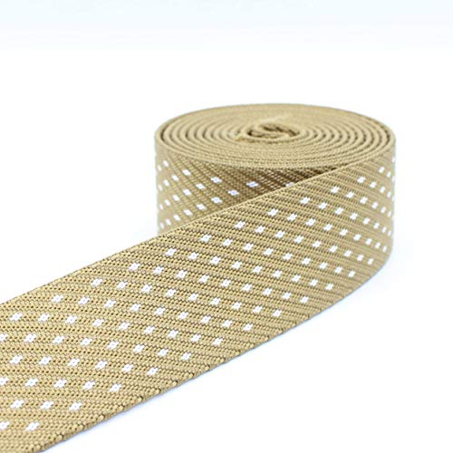 Leduc 5 Meter glänzende Bänder mit kleinen Rauten von hoher Qualität 38 mm 100% Polyester Beige Weiß 03 von Leduc