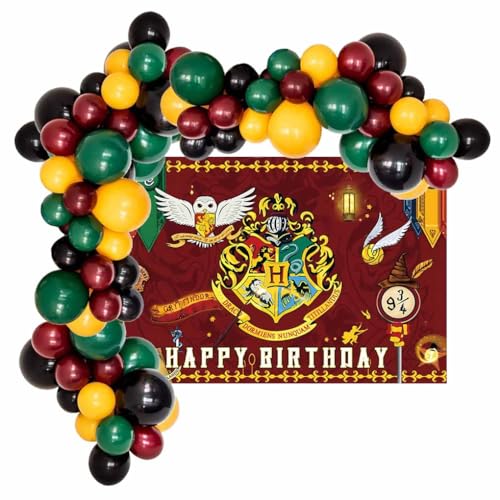 Geburtstags Wizard Luftballons Deko Harry Geburtstags Hintergrund Girlande für Kinderparty Dekorationen von Ledudo