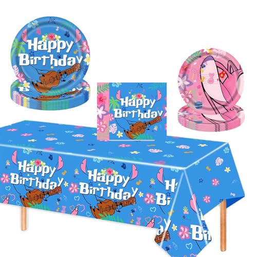 Ledudo Geburtstag Deko Stit Partygeschirr Set Partyzubehörsets Tischdecken für Hawaii Partyzubehör Supplies von Ledudo