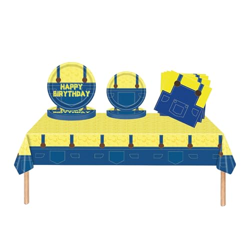 Ledudo Geburtstag Deko Yellow Partyzubehörsets Set Partygeschirr Tischdecken für Banana Geburtstagsparty Deko von Ledudo