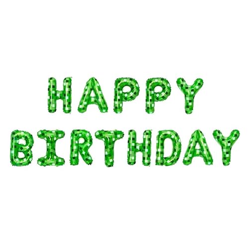 Party Dekoration Pixel Geburtstag Deko Folienballons Game Happy Birthday Banner von Ledudo