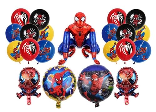Party Geburtstag Thema Spider Luftballons Dekorationen 3D Folienballons Superhero Aluminiumfolienballons von Ledudo