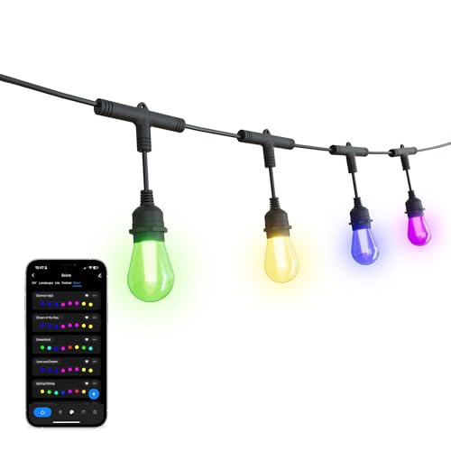 Ledvion - LED Lichterkette, 7M + 3M Anschlusskabel, Inkl. 10 Smarte LED Lampen, RGBIC, IP65 Koppelbar, Energiesparend von Ledvion