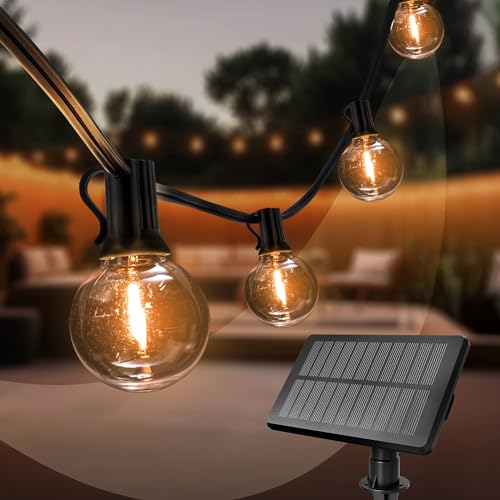 Ledvion - Lichterkette, 5.5M Solar, 10x E12 LED, wasserdicht IP44, 2700K, G40, Plug & Play, koppelbar von Ledvion