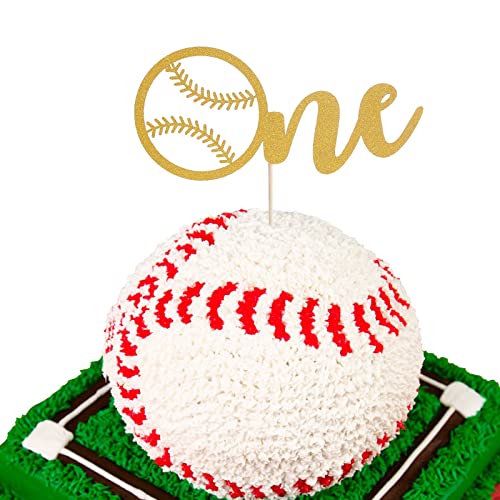 Gold Baseball One Cake Topper- 1st Birthday Baseball One Cake Topper, Boy Girl Baseball Sport Theme Birthday Party Decorations Supplies, Baby First Shower Baseball Cake Decorations von LeeLeeAn