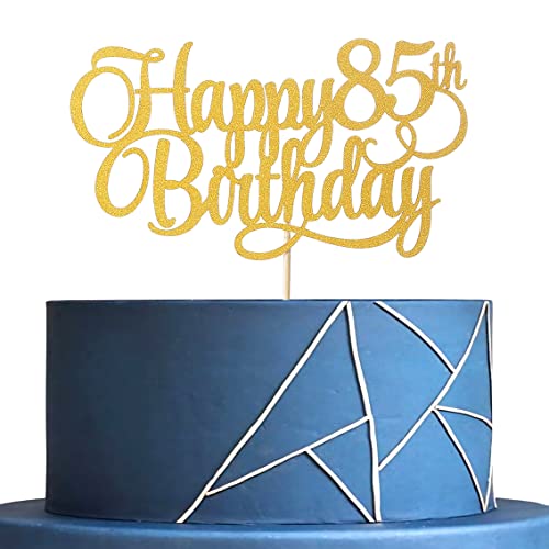 Kuchendekoration zum 85. Geburtstag, Gold-Glitzer-Zahlen zum 85. Geburtstag, Happy Cake Topper, Cheers Eighty-five Years old, Hello 85, 85 & Fabulous Party Dekoration Supplies von LeeLeeAn