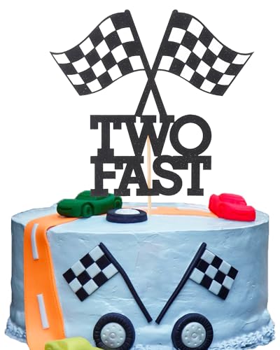 Tortenaufsatz für zwei schnelle Geburtstage – Rennwagen-Thema, 2. Geburtstag, Party-Dekoration, Jungen-Mädchen, zweiter Geburtstag, Flaggenschild, Zubehör Tortenaufsatz für zwei schnelle Geburtstage – Rennwagen-Thema, 2. Geburtstag, Party-Dekoration, Jungen-Mädchen, zweiter Geburtstag, Flaggenschild, Zubehör von LeeLeeAn