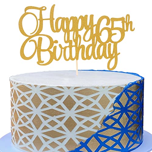 Tortenaufsatz zum 65. Geburtstag, goldfarben, glitzernd, für 65. Geburtstag, Party-Kuchendekoration, Prost bis 65 Jahre, für Männer und Frauen zum 65. Geburtstag Tortenaufsatz zum 65. Geburtstag, goldfarben, glitzernd, für 65. Geburtstag, Party-Kuchendekoration, Prost bis 65 Jahre, für Männer und Frauen zum 65. Geburtstag von LeeLeeAn