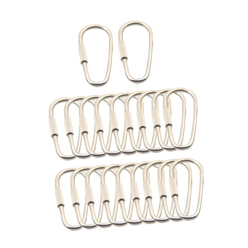 LeeQinersw 20 Stück Schlüsselanhängerringe, Schraubverschluss, Edelstahl, DIYTeile, Anhängeraufhänger, vielseitig, Metallhaken, Clip, Karabiner von LeeQinersw