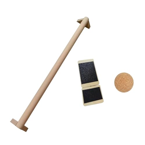 LeeQinersw Balance Beam Gymnastik Balken mit Holzstruktur Und Rutschfester Matte Fußdehner Korkball zur Verbesserung der Stabilität Und Flexibilität für Fitness von LeeQinersw