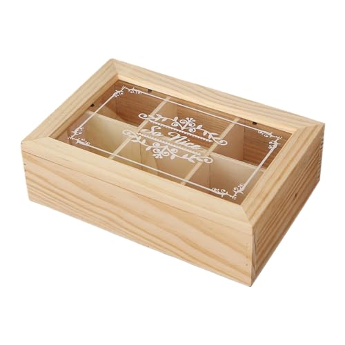 LeeQinersw Holz Tee Box Tee Lagerung Box Mehrzweck mit Klar Box Tragbare Unterteilt Tee von LeeQinersw