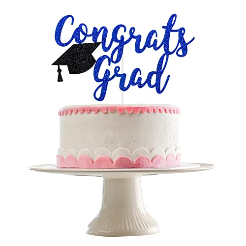 Tortenaufsatz 2022 - Congrats Grade Cake Topper Blau Glitter Blau Graduation Dekorationen 2022 Congrats Grade Dekorationen 2022 Graduation Party Dekoration Supplies Graduation Cake Decorations von LeeSky