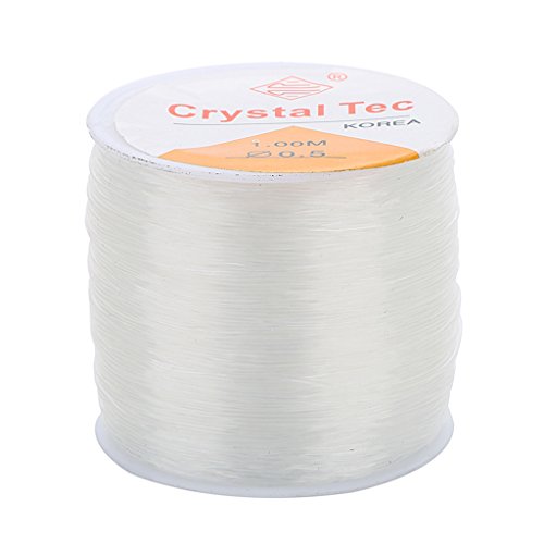 1 Rolle transparentes elastisches Garn zur Schmuckherstellung, 55 Meter, 1,5 mm von Leeadwaey