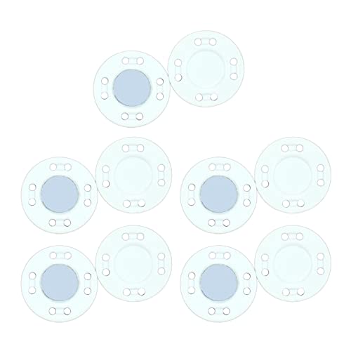 10 Paar magnetische Knopfverschlüsse zum Nähen von Taschen, Kleidern, Weiß von Leeadwaey
