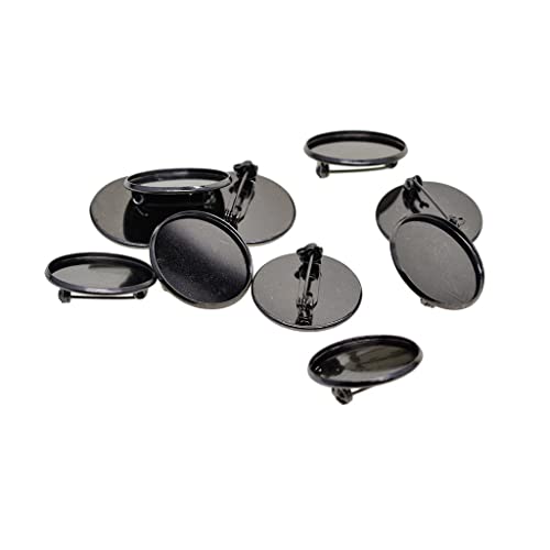 10 Stück 25 mm Brosche Blanko Cabochon Lünette Fassung Tabletts für Abzeichen schwarz 10 Stück 25 mm Brosche Blanko Cabochon Lünette Fassung Tabletts für Abzeichen schwarz von Leeadwaey