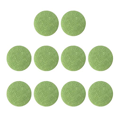 10 Stück mit Stoff überzogener Knopf-Schaft-Knöpfe zum Nähen von Scrapbooking, Grün von Leeadwaey