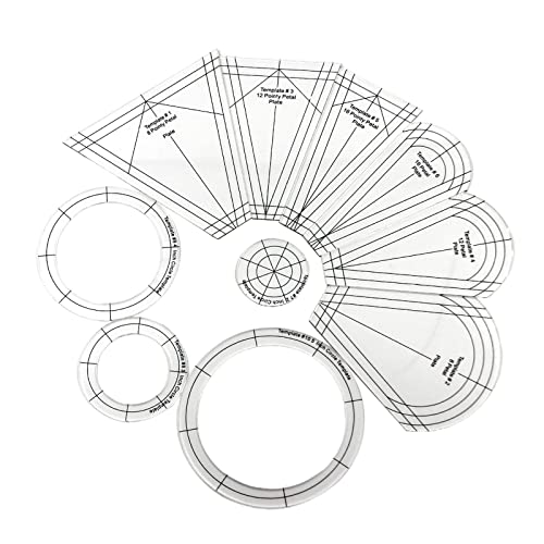 10 Stück normale Dresden-Platten-Vorlage Patchwork-Schablonen Quilt-Lineal DIY Werkzeug, Nr. 1 von Leeadwaey