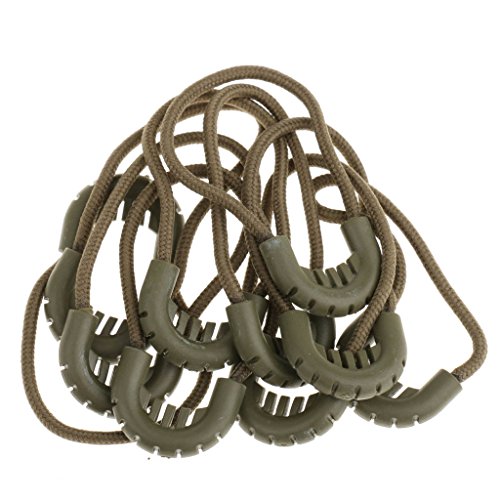 10 x Reißverschluss-Zugschnur, Seilenden, Schloss, Reißverschlussschieber, für Kleidung/Taschen, Armeegrün von Leeadwaey