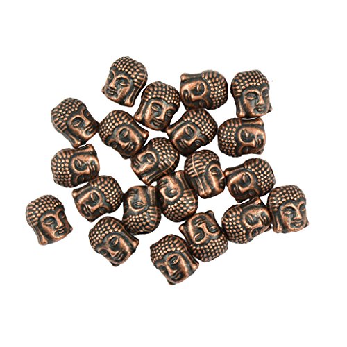 20 Stück 3D Buddha Spirituelle Legierung Abstandshalter Perlen Schmuck DIY Herstellung Bronze von Leeadwaey