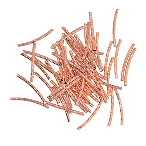 50 Stück gravierte gebogene Röhren-Nudelperlen, Schmuckherstellung, 25 x 2 mm, Rotgold 50 Stück gravierte gebogene Röhren-Nudelperlen, Schmuckherstellung, 25 x 2 mm, Rotgold von Leeadwaey