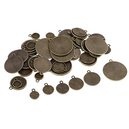 Leeadwaey 64 Stück 14-26 mm Antik-Bronze-Anhänger, Blanko Cabochon-Basis-Fassung, Schmuckanhänger Leeadwaey 64 Stück 14-26 mm Antik-Bronze-Anhänger, Blanko Cabochon-Basis-Fassung, Schmuckanhänger von Leeadwaey