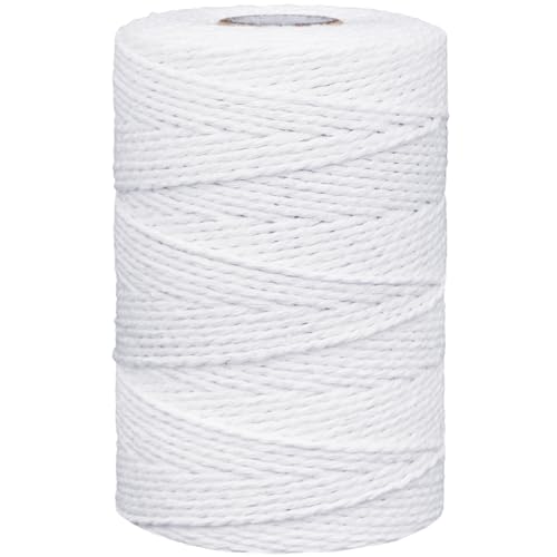 Leecogo 150 m weiße Baumwollschnur, Metzgerschnur zum Kochen, Braten, Geschenkverpacken, Basteln, DIY-Dekorationen, Gartenarbeit und Verpackung von Leecogo