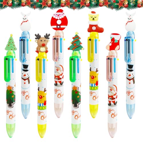 Weihnachts-Kugelschreiber 8 Stück,Einziehbare Kugelschreiber 6-in-1,Mehrfarbig Stifte,Druckkugelschreiber Multifunktions,Weihnachtsbaum Schneemann Weihnachtsmann Rentier Marker Stift,Zufälliger Stil Weihnachts-Kugelschreiber 8 Stück,Einziehbare Kugelschreiber 6-in-1,Mehrfarbig Stifte,Druckkugelschreiber Multifunktions,Weihnachtsbaum Schneemann Weihnachtsmann Rentier Marker Stift,Zufälliger Stil von VWPEYY