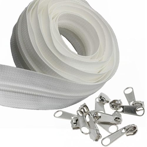 5# Weiß Nylon Reißverschlüsse 9.1m mit 25 Stück silbernen Schiebern für DIY Nähen Schneider Handwerk Tasche Leekayer 5# Weiß Nylon Reißverschlüsse 9.1m mit 25 Stück silbernen Schiebern für DIY Nähen Schneider Handwerk Tasche Leekayer von Leekayer
