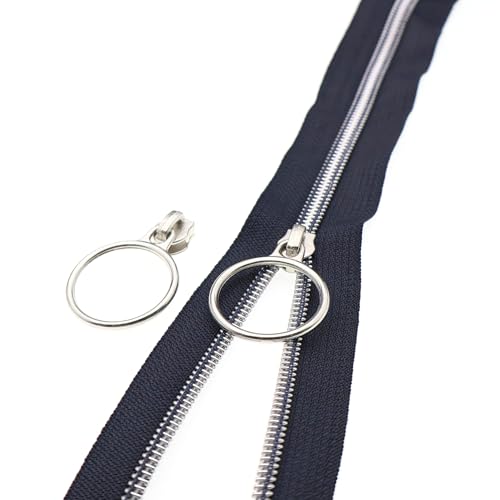 Leekayer Silber-metallische Nylon-Spiralreißverschlüsse von The Yard Bulk 9,1 m, Marineblau / Schwarz mit 25 silberfarbenen Schiebern für Heimwerker, Nähen, Schneider, Handwerk, Tasche Leekayer Silber-metallische Nylon-Spiralreißverschlüsse von The Yard Bulk 9,1 m, Marineblau / Schwarz mit 25 silberfarbenen Schiebern für Heimwerker, Nähen, Schneider, Handwerk, Tasche von Leekayer