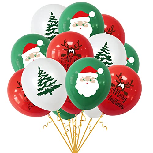 Leesgel Luftballons Weihnachten, 15 Stück Weihnachtsballons Weihnachts Luftballon Ballons für Weihnachtsdeko, Weinachtsdekorationen Latex Ballons Christmas Party Deko Weihnachten Außen Weihnachtsfeier von Leesgel