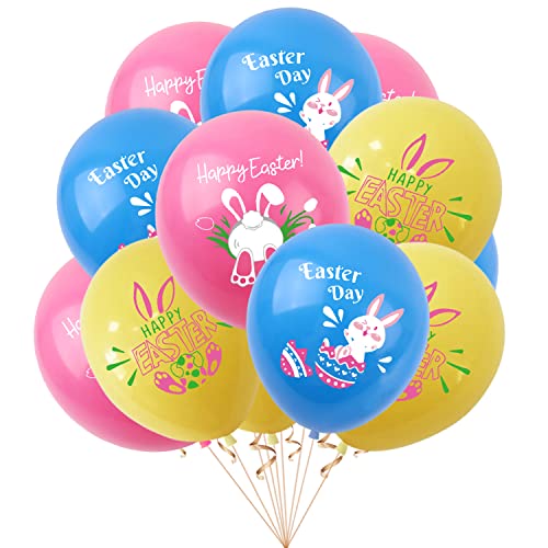 Leesgel Oster Ballons Pack, 18pcs Latex Ballons Oster Ei Bunny Dekorationen für Oster Party Supplies Ostern Hängende Dekorationen Zubehör Gefälligkeiten von Leesgel
