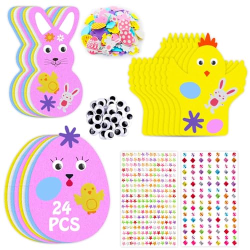 Leesgel Ostern Basteln für Kinder, 24 Stück Ostern Schaumsticker mit Strasssteinen für Osterdekoration, Ostergeschenke Spielzeug für Kinder Klassenzimmer Spiele Preise DIY Dekorationen Partybedarf Leesgel Ostern Basteln für Kinder, 24 Stück Ostern Schaumsticker mit Strasssteinen für Osterdekoration, Ostergeschenke Spielzeug für Kinder Klassenzimmer Spiele Preise DIY Dekorationen Partybedarf von Leesgel