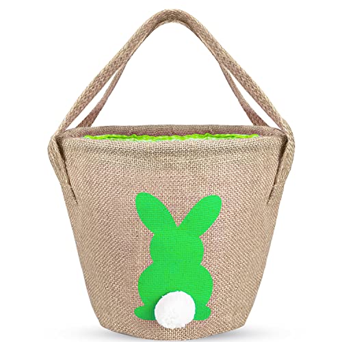 Leesgel Ostern Deko, Osterkorb für Kinder Ostereiersuche Spiele, Jute Osterkörbchen Hasendekoration Tasche Eimer Tote für Kinder Jungen Mädchen Ostergeschenke Kinder Osterspiele Partyzubehör - Grün Leesgel Ostern Deko, Osterkorb für Kinder Ostereiersuche Spiele, Jute Osterkörbchen Hasendekoration Tasche Eimer Tote für Kinder Jungen Mädchen Ostergeschenke Kinder Osterspiele Partyzubehör - Grün von Leesgel