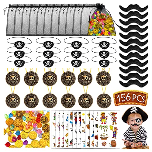 Leesgel Piraten Party Mitgebsel, 156 Stück Piraten Accessoires mit Piraten Augenklappe Edelsteine Münzen Ringe Schnurrbart Temporäre Tattoos, Piraten Spielzeug Geschenke Kinder Geburtstag Party Deko Leesgel Piraten Party Mitgebsel, 156 Stück Piraten Accessoires mit Piraten Augenklappe Edelsteine Münzen Ringe Schnurrbart Temporäre Tattoos, Piraten Spielzeug Geschenke Kinder Geburtstag Party Deko von Leesgel