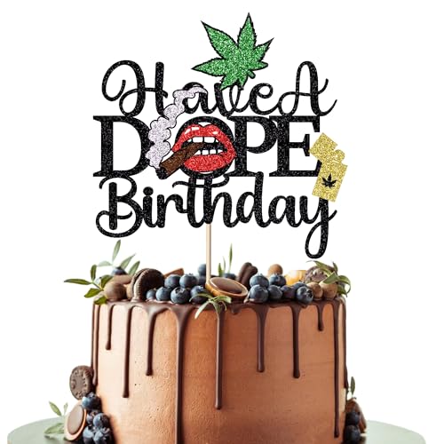 Leetaivie Glitzer-Geburtstagskuchenaufsatz, glitzernde Unkrautblätter, Happy Birthday-Kuchendekorationen, Geburtstagsparty-Zubehör für Erwachsene, Männer, Frauen, Unkrautblatt-Thema, Geburtstag, 420 Leetaivie Glitzer-Geburtstagskuchenaufsatz, glitzernde Unkrautblätter, Happy Birthday-Kuchendekorationen, Geburtstagsparty-Zubehör für Erwachsene, Männer, Frauen, Unkrautblatt-Thema, Geburtstag, 420 von Leetaivie