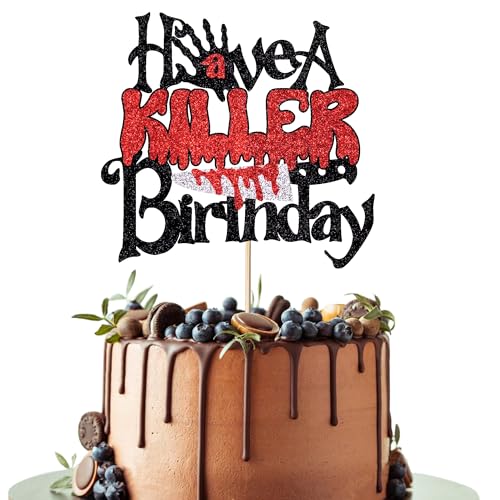 Leetaivie Halloween-Geburtstagstortenaufsatz, Happy Halloween Themed Geburtstag Party Dekorationen, Kinder Junge Mann Mädchen Erwachsene Geburtstag Supplies Blutige Horror Motto Party Kuchen Leetaivie Halloween-Geburtstagstortenaufsatz, Happy Halloween Themed Geburtstag Party Dekorationen, Kinder Junge Mann Mädchen Erwachsene Geburtstag Supplies Blutige Horror Motto Party Kuchen von Leetaivie