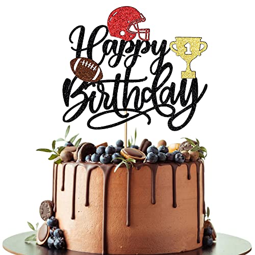 Leetaivie Happy Birthday Tortenaufsatz, Fußball-Geburtstagskuchenaufsatz, Rugbyball, Trophäe, Sport, Spieltag, Super Bowl Touchdown-Themen-Dekorationen, Fußball-Sportthema, Jungen und Mädchen, Leetaivie Happy Birthday Tortenaufsatz, Fußball-Geburtstagskuchenaufsatz, Rugbyball, Trophäe, Sport, Spieltag, Super Bowl Touchdown-Themen-Dekorationen, Fußball-Sportthema, Jungen und Mädchen, von Leetaivie