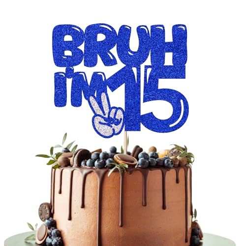 Leetaivie Tortenaufsatz Bruh I'm 16, Blau mit Glitzer, "Happy 16th Birthday", Bro I'm 16 It's My Sixteen Birthday, Kuchendekoration für Teenager, Jungen, Mädchen, 16. Geburtstag Leetaivie Tortenaufsatz Bruh I'm 16, Blau mit Glitzer, "Happy 16th Birthday", Bro I'm 16 It's My Sixteen Birthday, Kuchendekoration für Teenager, Jungen, Mädchen, 16. Geburtstag von Leetaivie