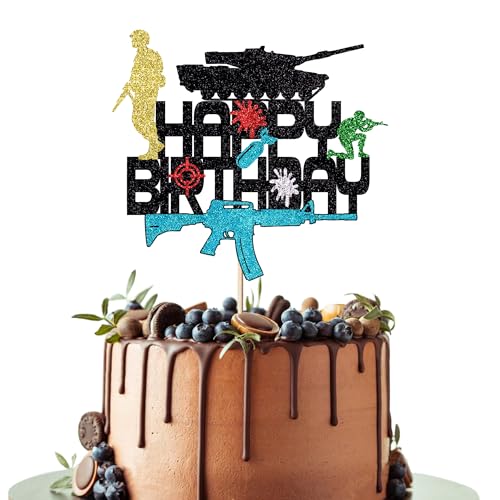 Leetaivie Tortenaufsatz mit Aufschrift "Happy Birthday", glitzernder Soldatentag, Veteranen, Kuchendekoration, Airman, Ruhestand, Militär-Thema für Kinder, Jungen, Männer, Geburtstagsparty-Zubehör Leetaivie Tortenaufsatz mit Aufschrift "Happy Birthday", glitzernder Soldatentag, Veteranen, Kuchendekoration, Airman, Ruhestand, Militär-Thema für Kinder, Jungen, Männer, Geburtstagsparty-Zubehör von Leetaivie