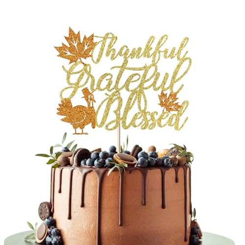 Leetaivie Tortenaufsatz mit Aufschrift "Thankful Grateful Blessed", Thanksgiving-Kuchendekorationen, Gracias Herbst-Festival-Party-Kuchenaufsatz, Dankeschön, Happy Friends Giving, Happy Thanksgiving Leetaivie Tortenaufsatz mit Aufschrift "Thankful Grateful Blessed", Thanksgiving-Kuchendekorationen, Gracias Herbst-Festival-Party-Kuchenaufsatz, Dankeschön, Happy Friends Giving, Happy Thanksgiving von Leetaivie