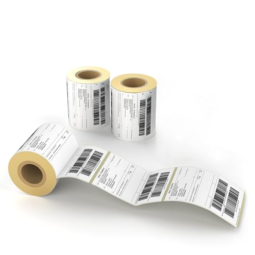 Qio Thermopapier Versandetiketten DHL, UPS und DPD, 500 4"x 6" (152x101mm) Etiketten, 2 Rolle x 250 Etiketten, Versandetiketten fur Label Printer, Selbstklebend und Wasserfest Eco-Papier von Leeventi