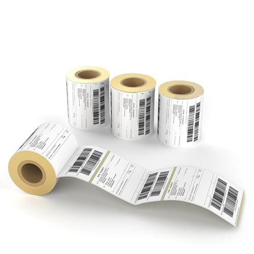 Qio Thermopapier Versandetiketten DHL, UPS und DPD, 750 4"x 6" (152x101mm) Etiketten, 3 Rolle x 250 Etiketten, Versandetiketten fur Label Printer, Selbstklebend und Wasserfest Eco-Papier von Leeventi