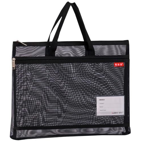 Dokumententasche Netztasche mit Doppel Reißverschluss 44 x 32 CM, A3 Zip Beutel Mesh Bag Reisetasche aus Netzstoff mit Griff Groß Etiketten Schüler Büro Liefert Schwarz Dokumententasche Netztasche mit Doppel Reißverschluss 44 x 32 CM, A3 Zip Beutel Mesh Bag Reisetasche aus Netzstoff mit Griff Groß Etiketten Schüler Büro Liefert Schwarz von Lefancy